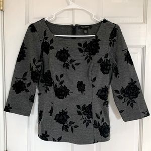 Grey floral blouse